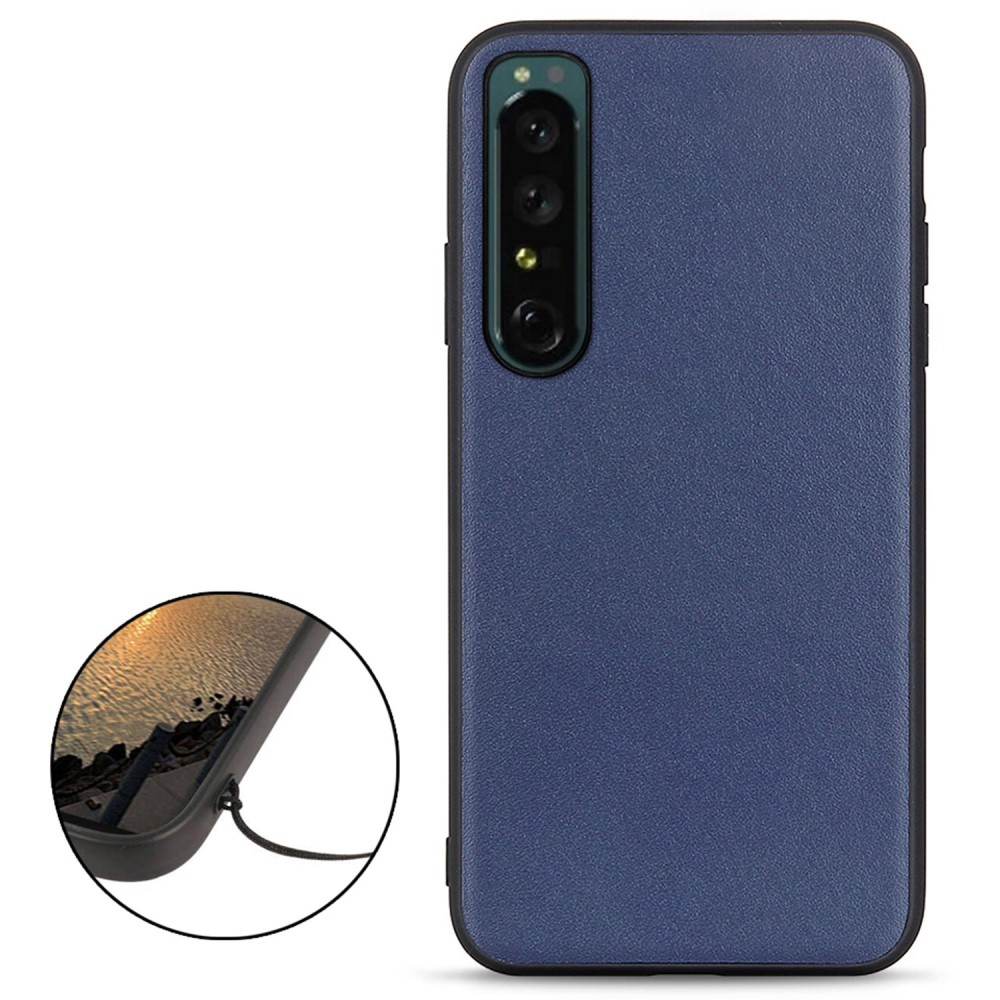  Sony Xperia 1 IV Skal Äkta Läder Hybrid Blå