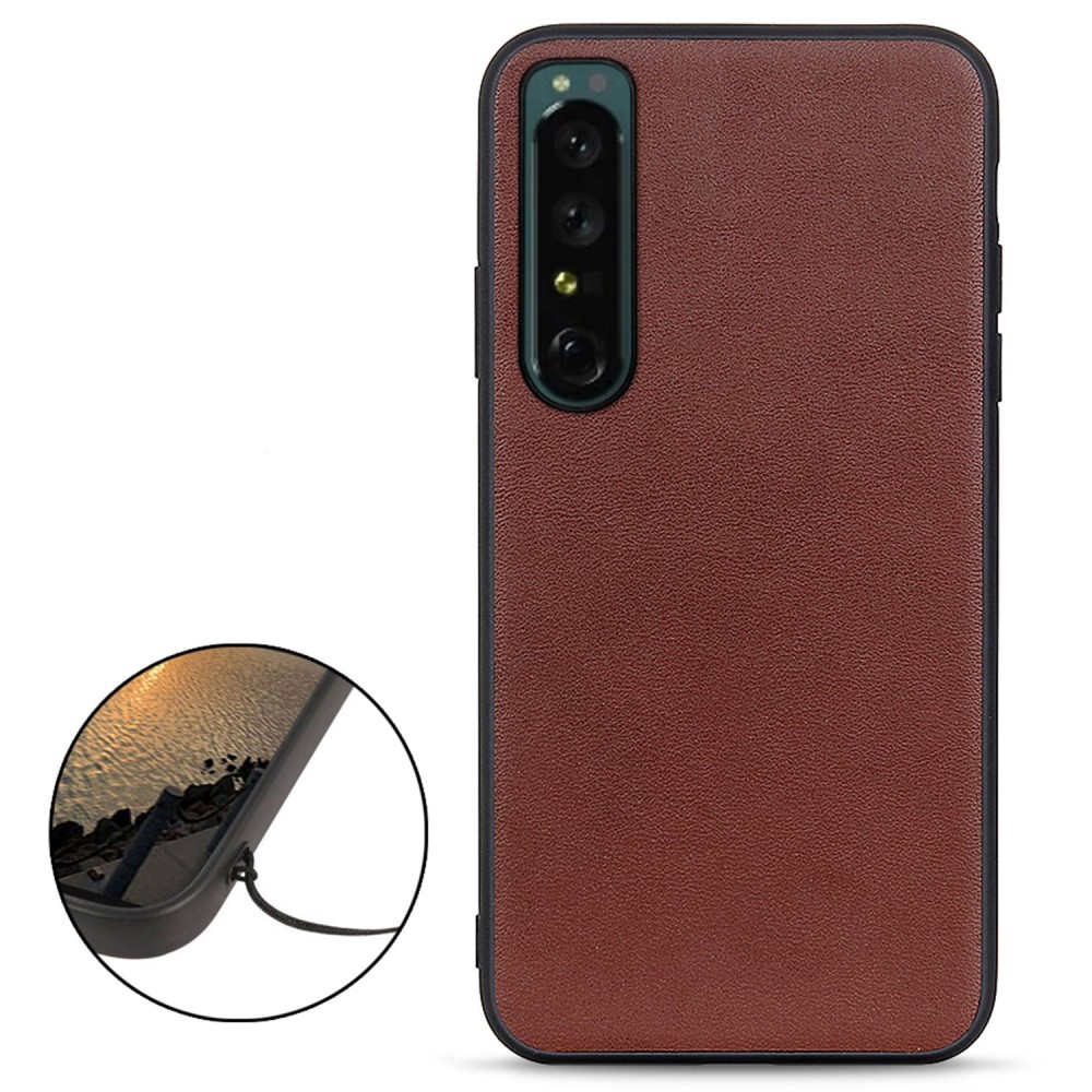  Sony Xperia 1 IV Skal Äkta Läder Hybrid Brun