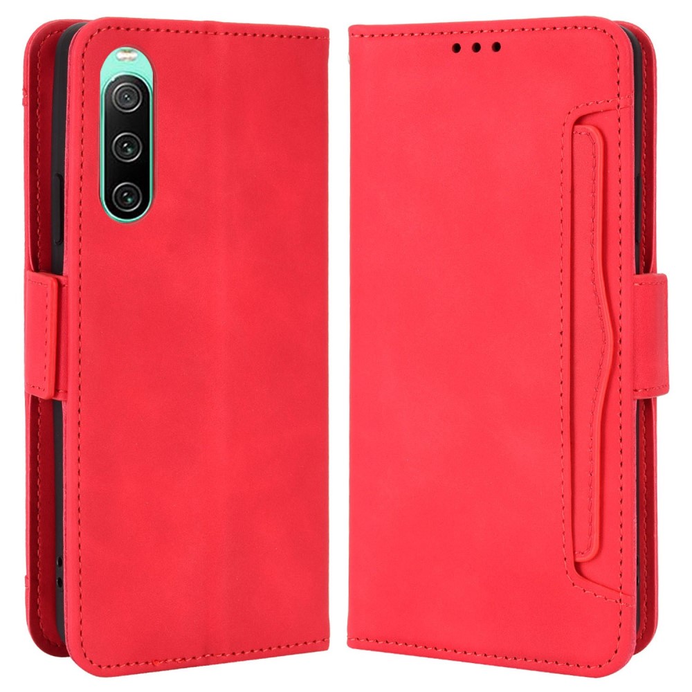  Sony Xperia 10 IV Fodral Avtagbart Kortfodral Röd