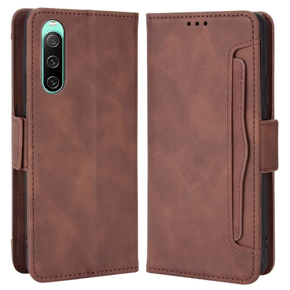  Sony Xperia 10 IV Fodral Avtagbart Kortfodral Brun