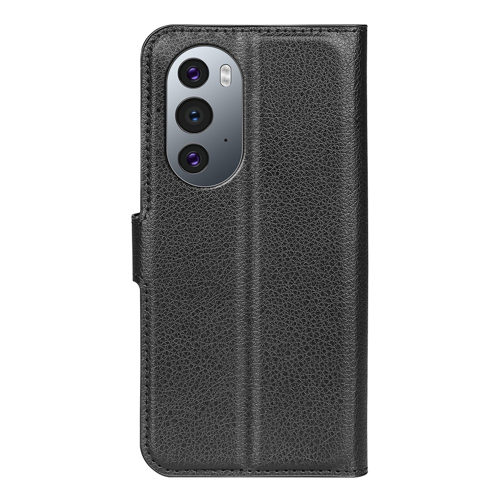  Motorola Edge 30 Pro Fodral Litchi Textur Svart