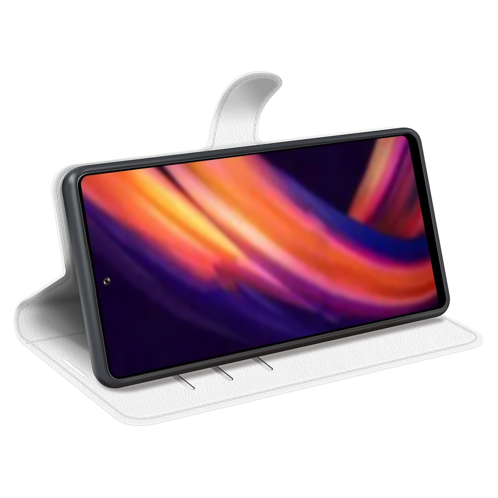  Motorola Edge 30 Pro Fodral Litchi Textur Vit