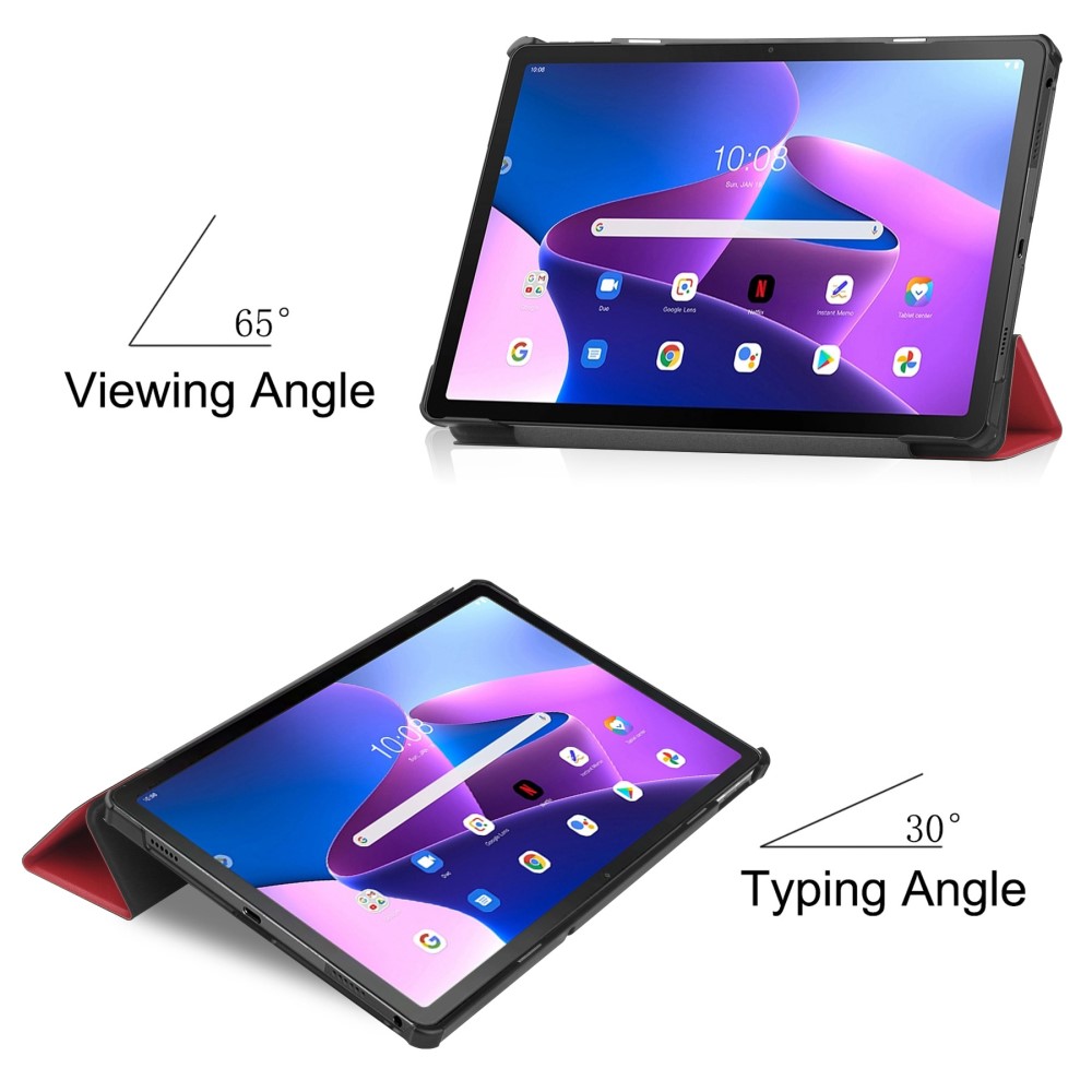  Lenovo Tab M10 Plus Gen 3 Fodral Tri-Fold Röd