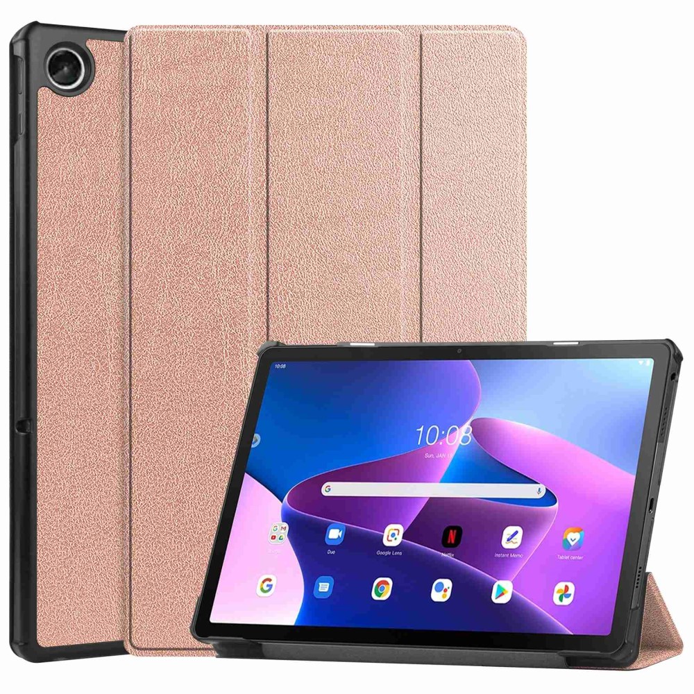  Lenovo Tab M10 Plus Gen 3 Fodral Tri-Fold Roséguld