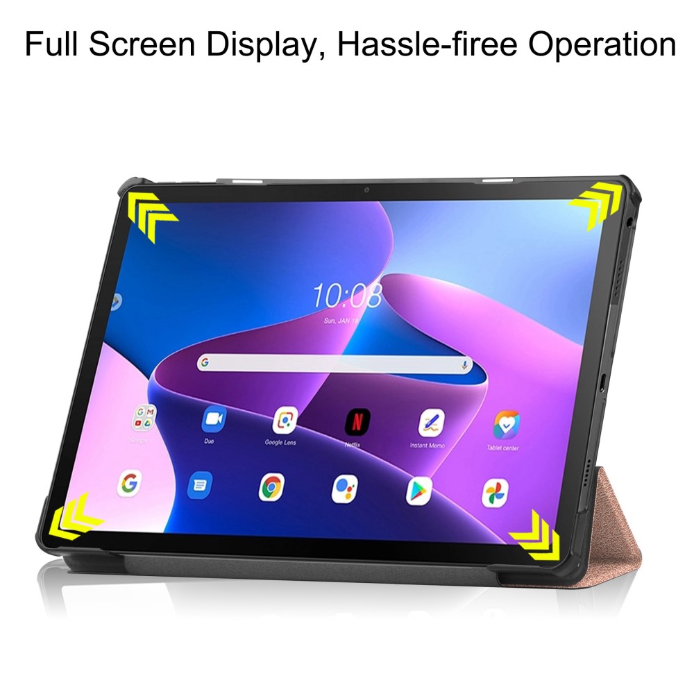  Lenovo Tab M10 Plus Gen 3 Fodral Tri-Fold Roséguld