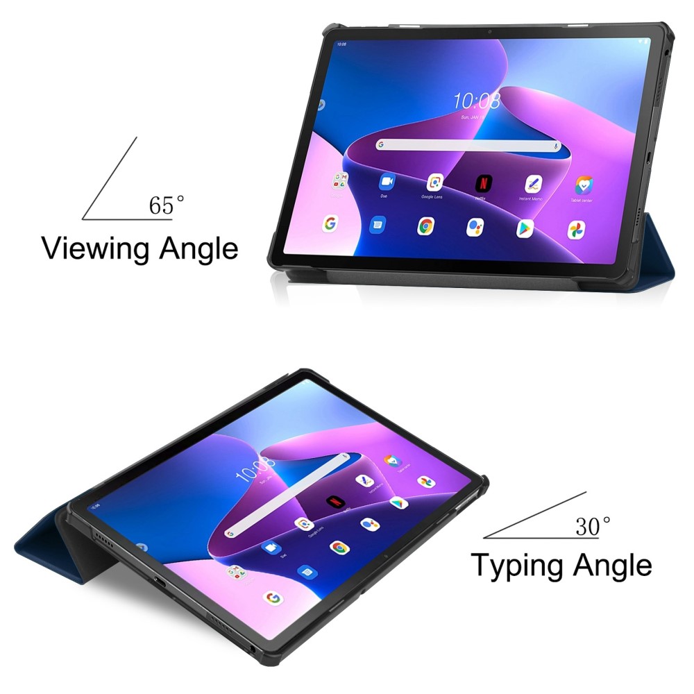  Lenovo Tab M10 Plus Gen 3 Fodral Tri-Fold Mörk Blå
