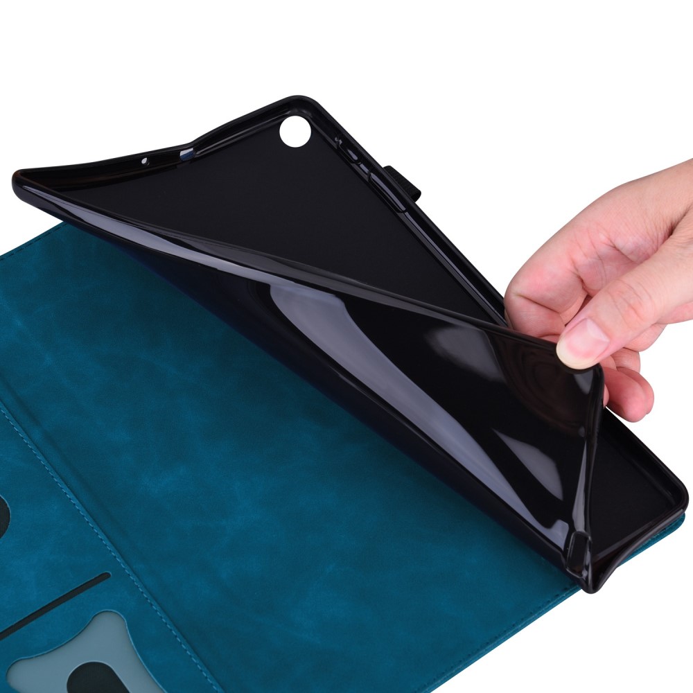  Lenovo Tab M10 Plus Gen 3 Fodral Frontficka Och Pennhållare Mörk Blå
