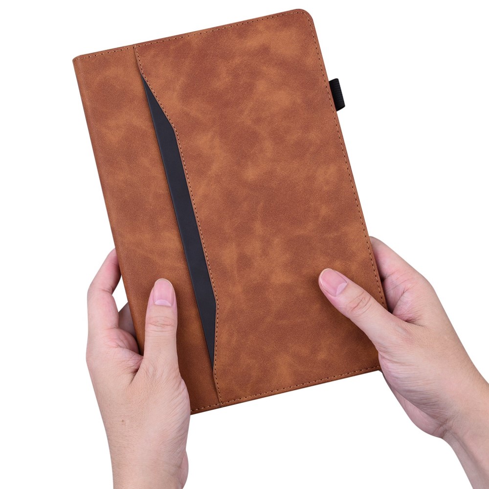  Lenovo Tab M10 Plus Gen 3 Fodral Frontficka Och Pennhållare Brun