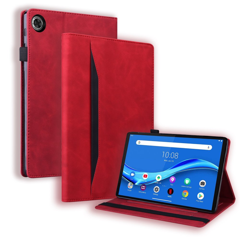  Lenovo Tab M10 Plus Gen 3 Fodral Frontficka Och Pennhållare Röd