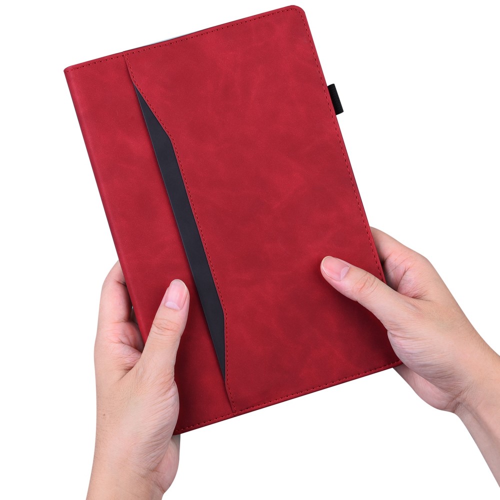 Lenovo Tab M10 Plus Gen 3 Fodral Frontficka Och Pennhållare Röd
