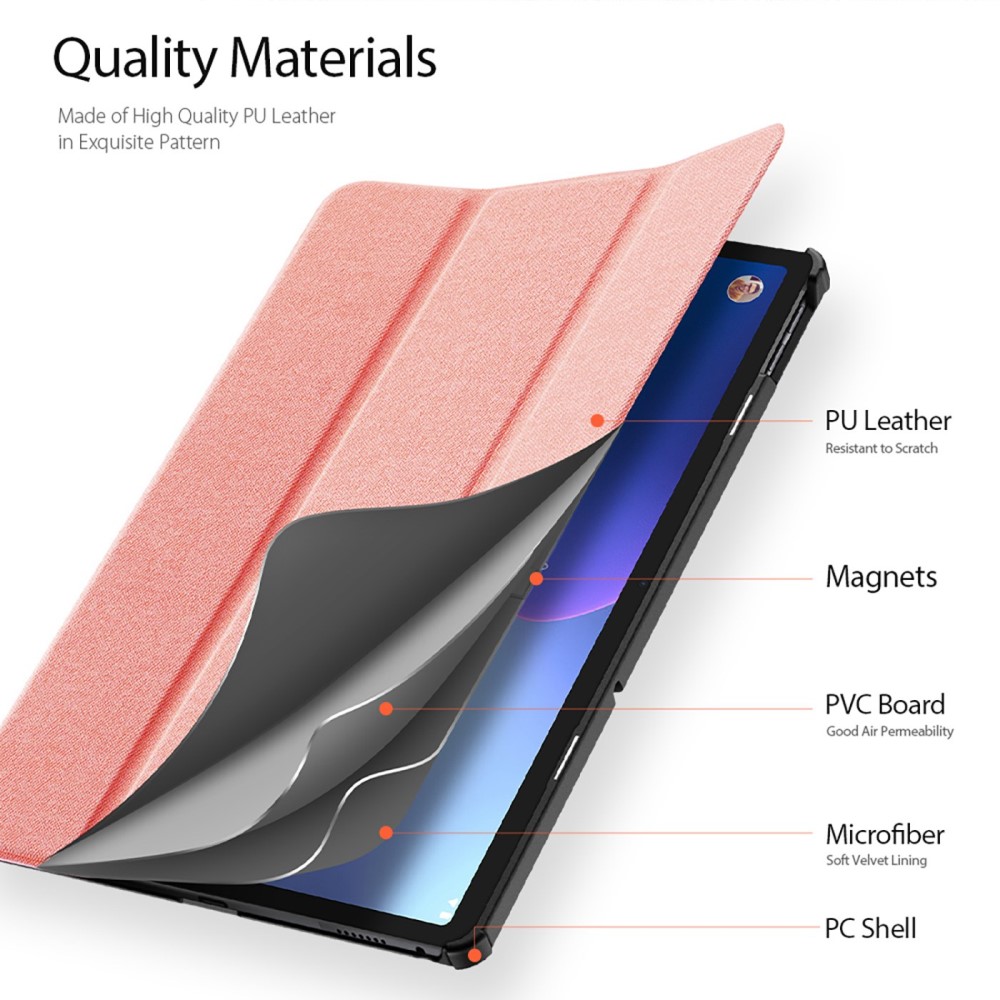 DUX DUCIS DUX DUCIS Lenovo Tab M10 Plus Gen 3 Fodral DOMO Tri-Fold Ljus Rosa