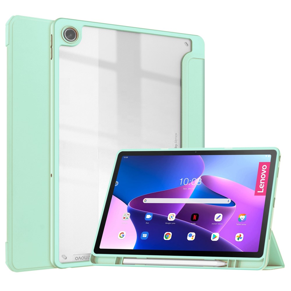  Lenovo Tab M10 Plus Gen 3 Fodral Tri-Fold Hybrid Grön