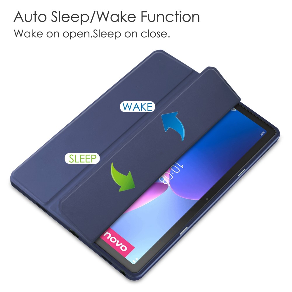  Lenovo Tab M10 Plus Gen 3 Fodral Tri-Fold Hybrid Mörk Blå