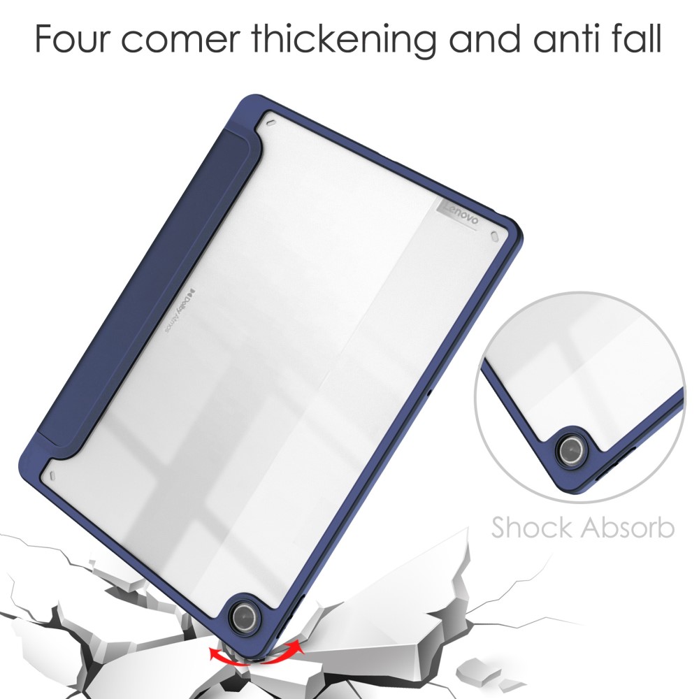  Lenovo Tab M10 Plus Gen 3 Fodral Tri-Fold Hybrid Mörk Blå