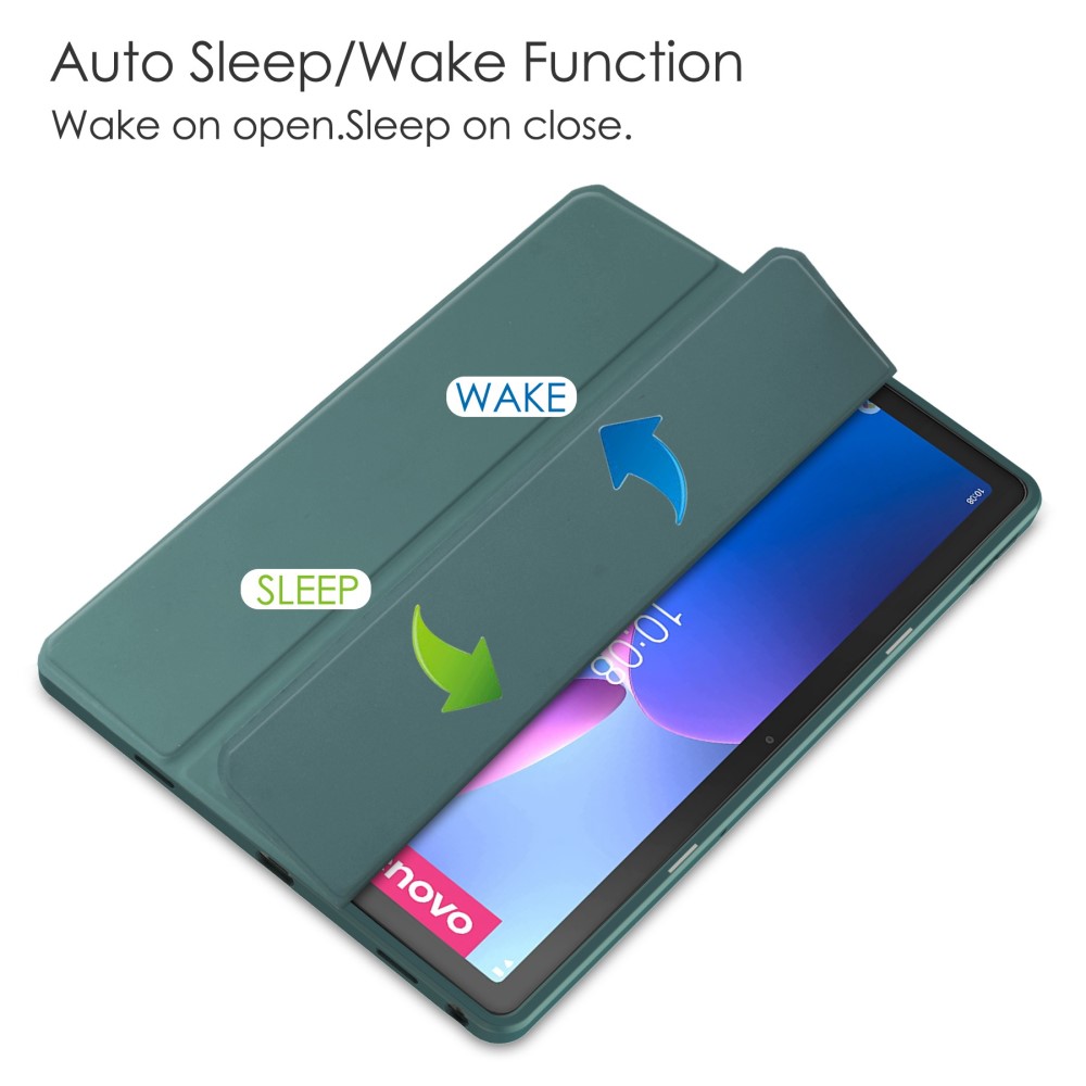  Lenovo Tab M10 Plus Gen 3 Fodral Tri-Fold Hybrid Mörk Grön