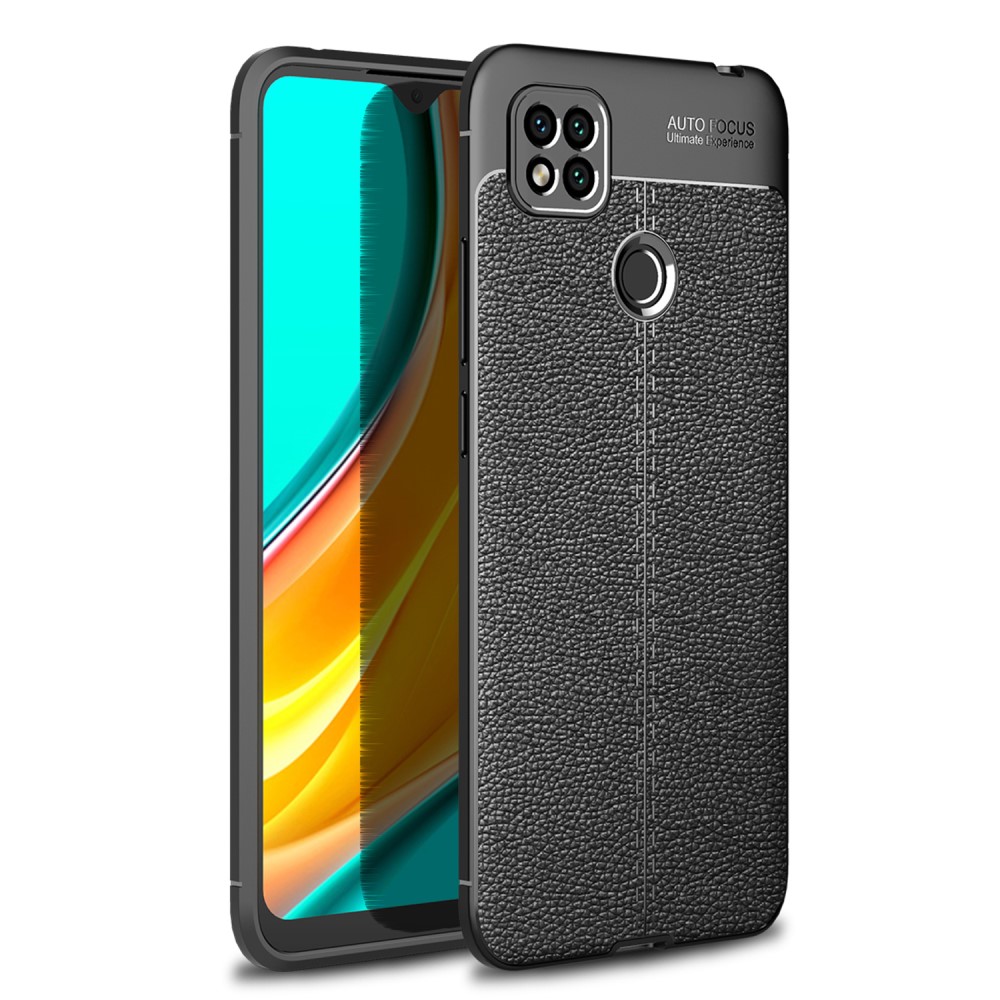  Xiaomi Redmi 9C Skal Litchi Textur Svart
