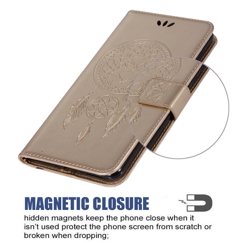  Xiaomi Redmi 9C Fodral Owl Dream Catcher Guld