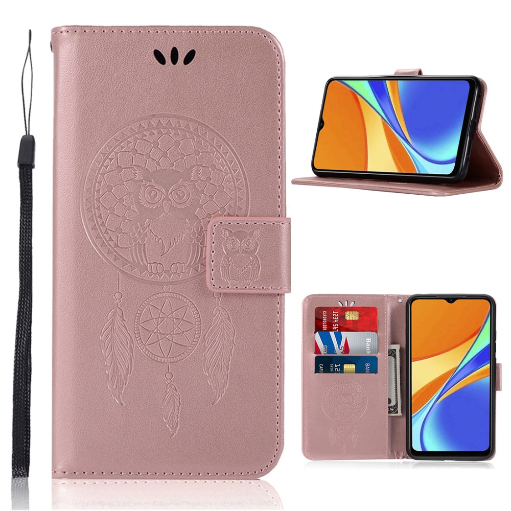  Xiaomi Redmi 9C Fodral Owl Dream Catcher Roséguld