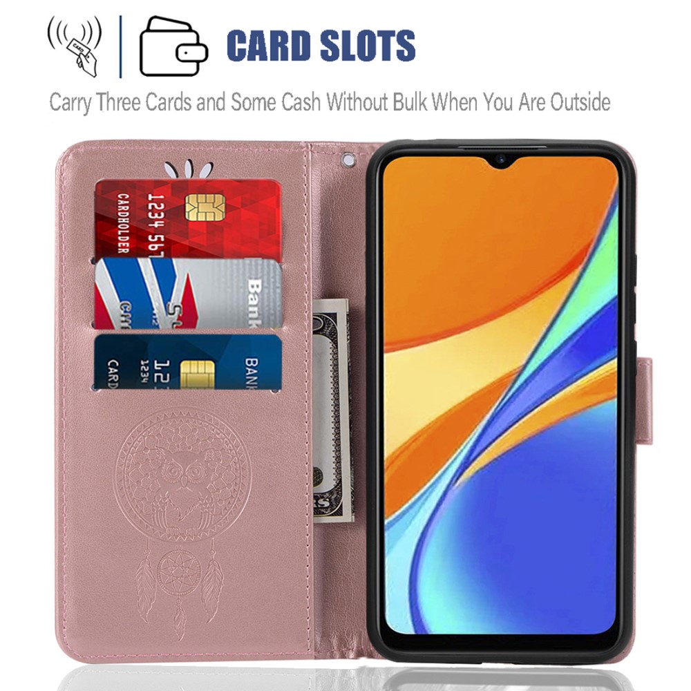  Xiaomi Redmi 9C Fodral Owl Dream Catcher Roséguld
