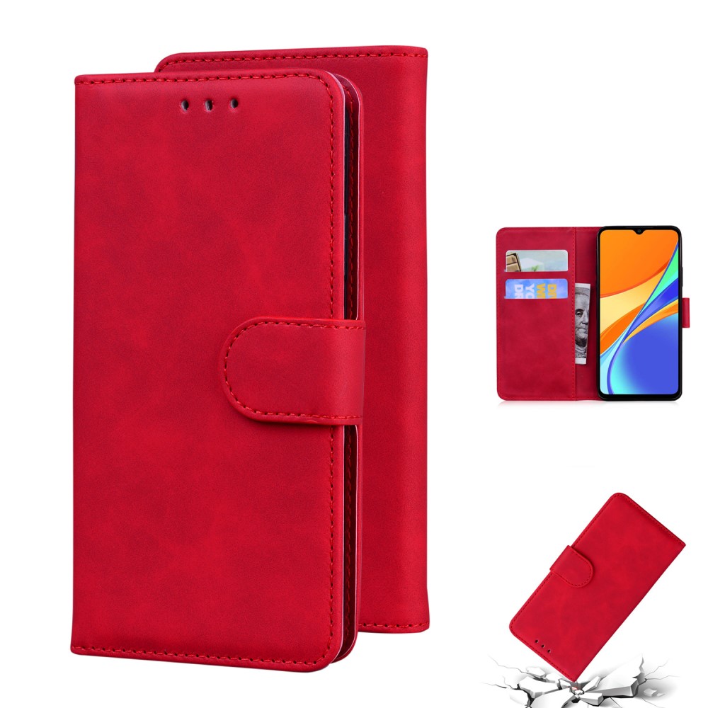  Xiaomi Redmi 9C Fodral Läder Röd