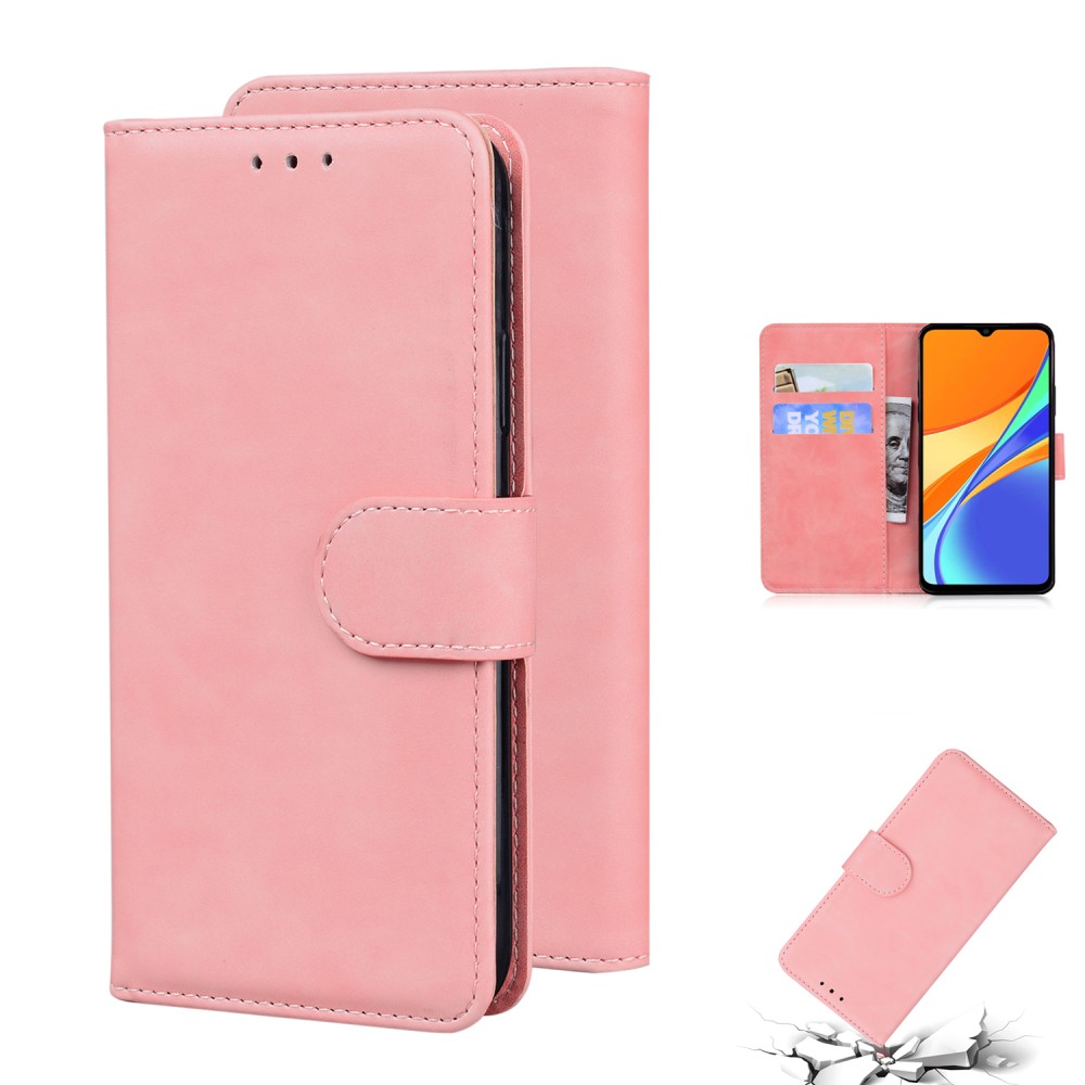  Xiaomi Redmi 9C Fodral Läder Ljus Rosa