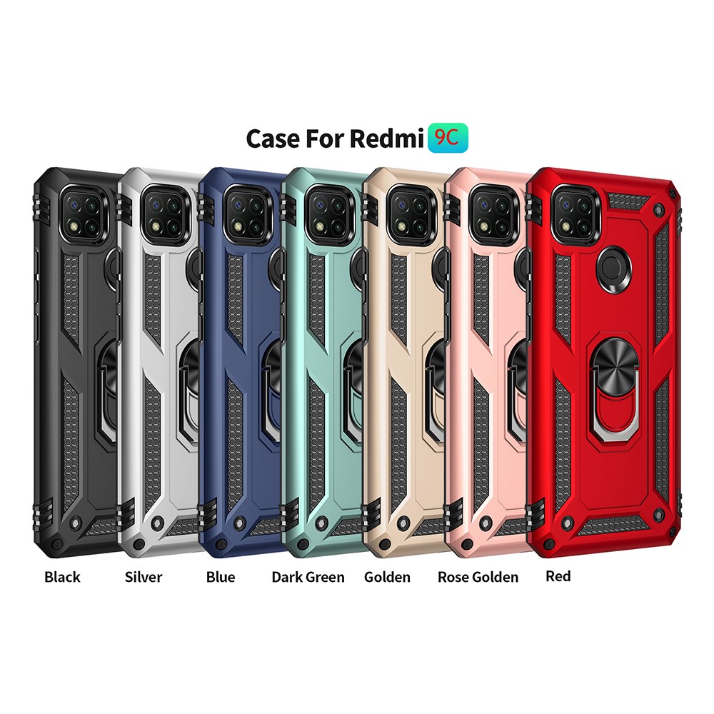  Xiaomi Redmi 9C Skal Ring Shockproof Svart