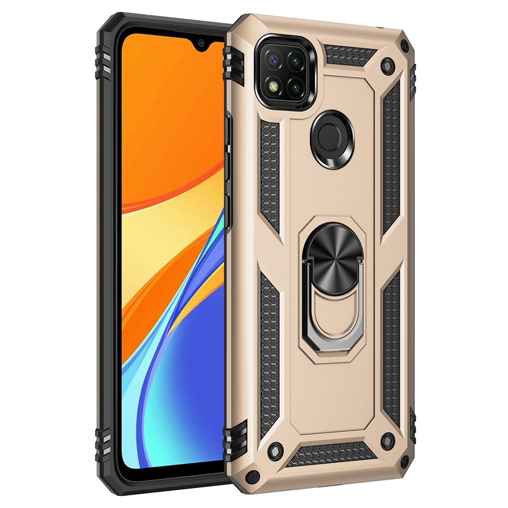  Xiaomi Redmi 9C Skal Ring Shockproof Guld