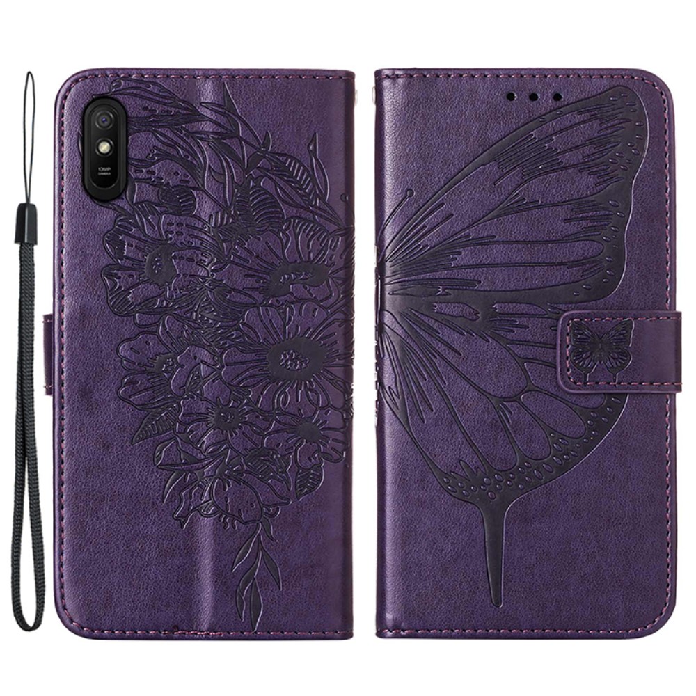  Xiaomi Redmi 9A / 9AT Fodral Butterfly Lila
