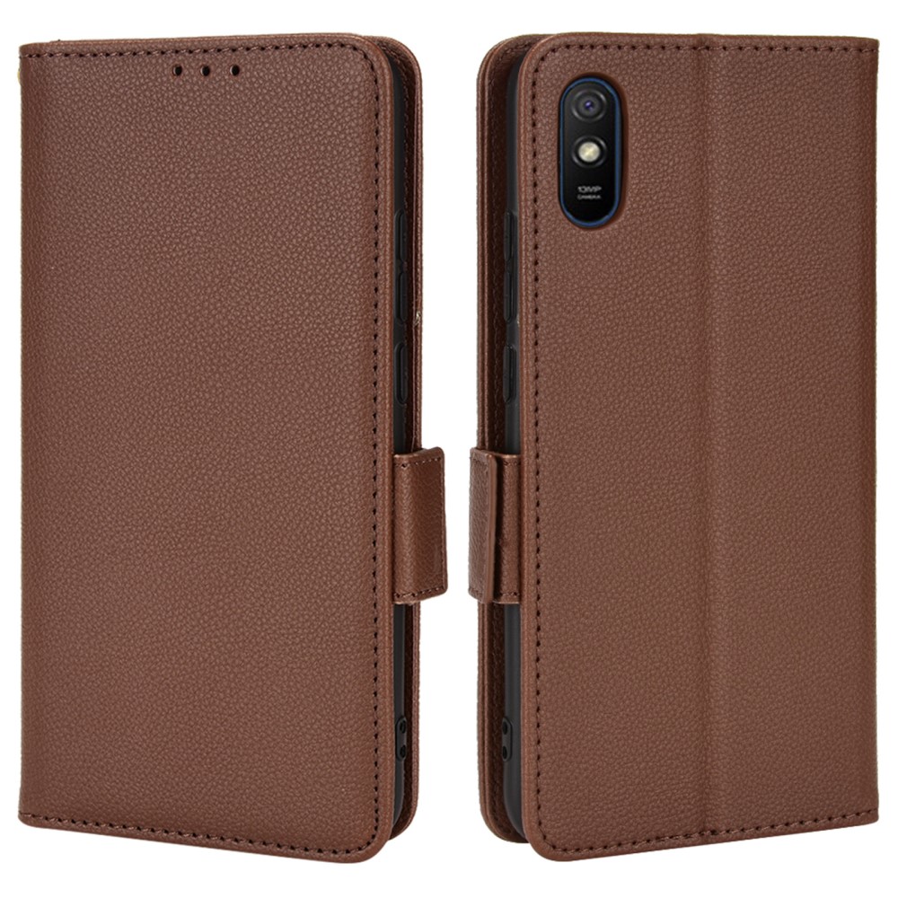  Xiaomi Redmi 9A / 9AT Fodral Litchi Textur Brun