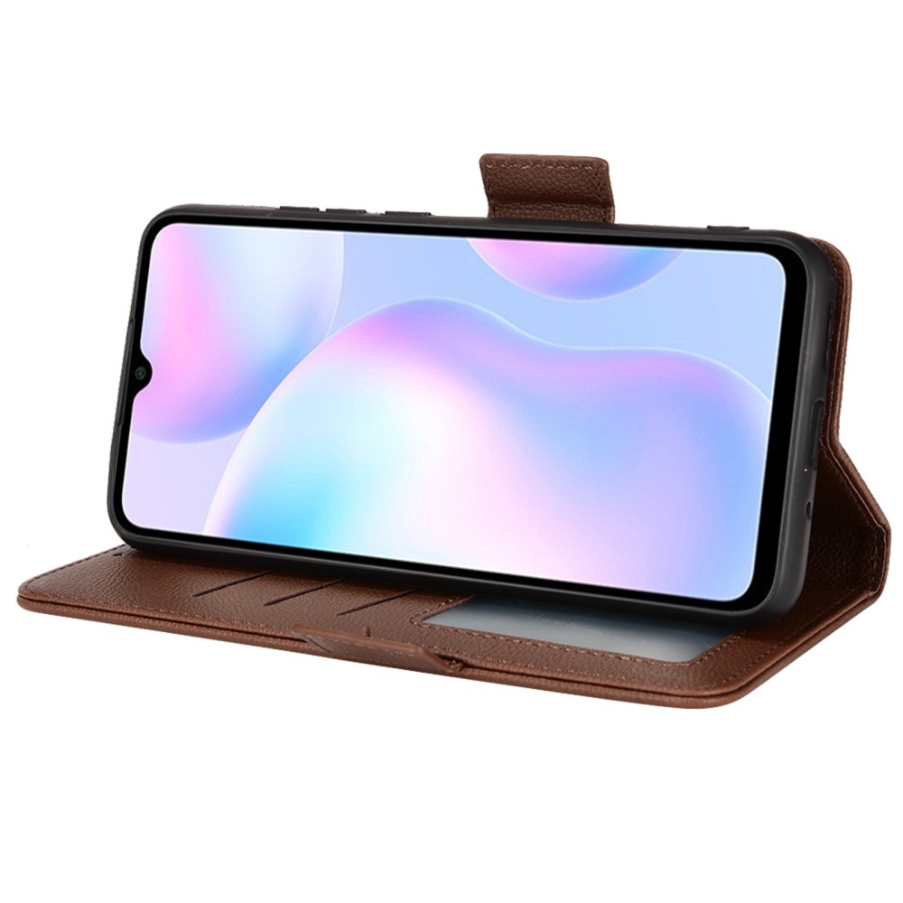  Xiaomi Redmi 9A / 9AT Fodral Litchi Textur Brun