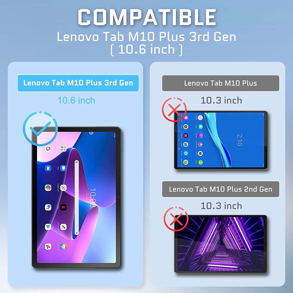  Lenovo Tab M10 Plus Gen 3 2-PACK Skärmskydd Härdat Glas