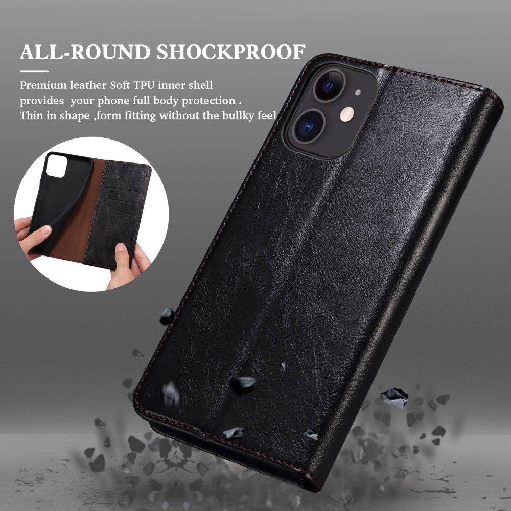  OnePlus Nord 2T 5G Fodral Flip Crazy Horse Svart