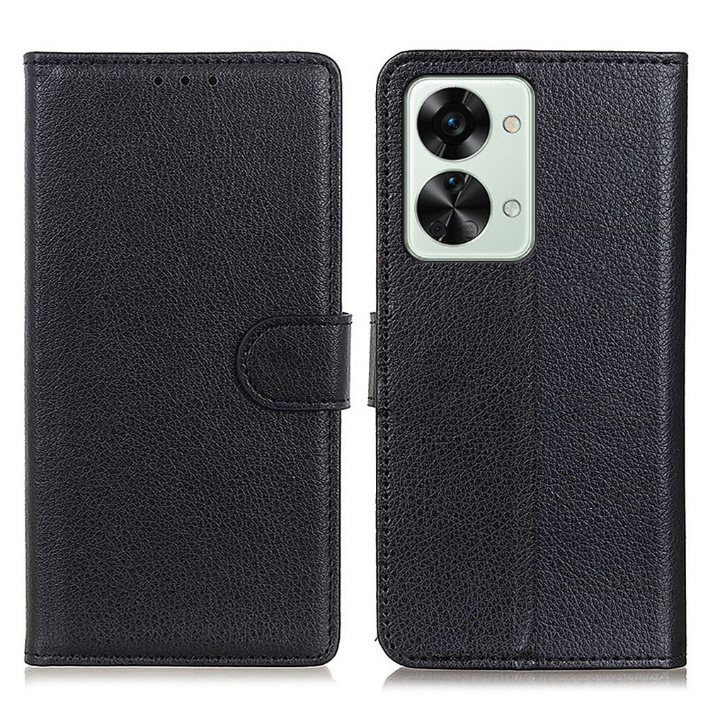 OnePlus Nord 2T 5G Fodral Litchi Läder Svart