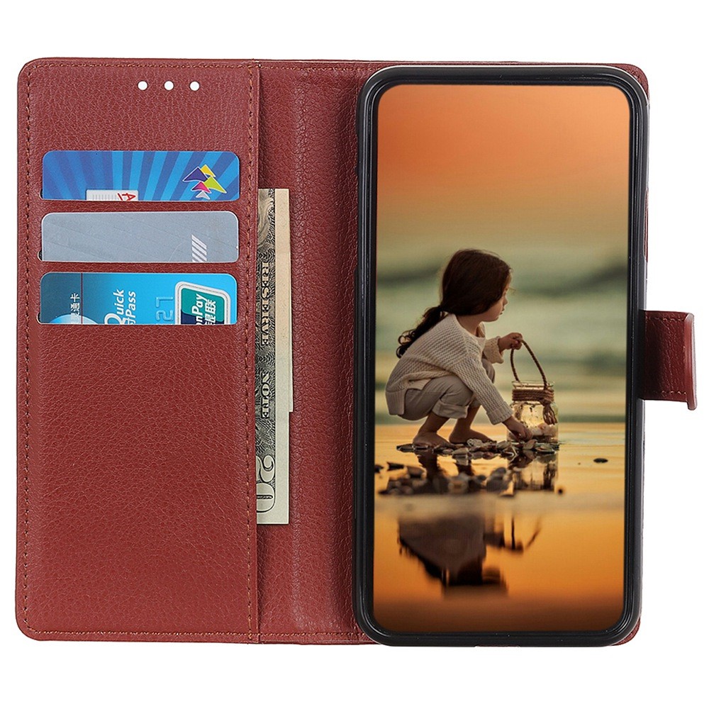 OnePlus Nord 2T 5G Fodral Litchi Läder Brun