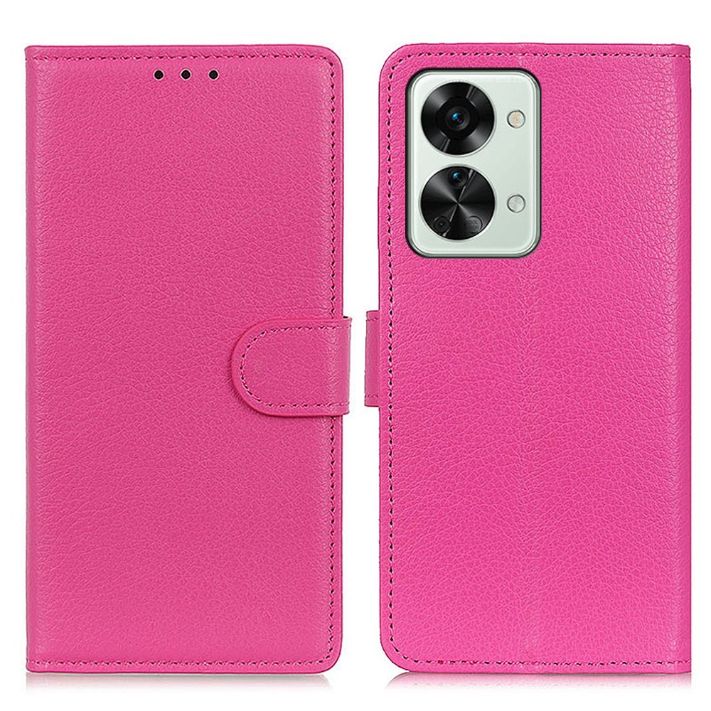  OnePlus Nord 2T 5G Fodral Litchi Läder Rosa