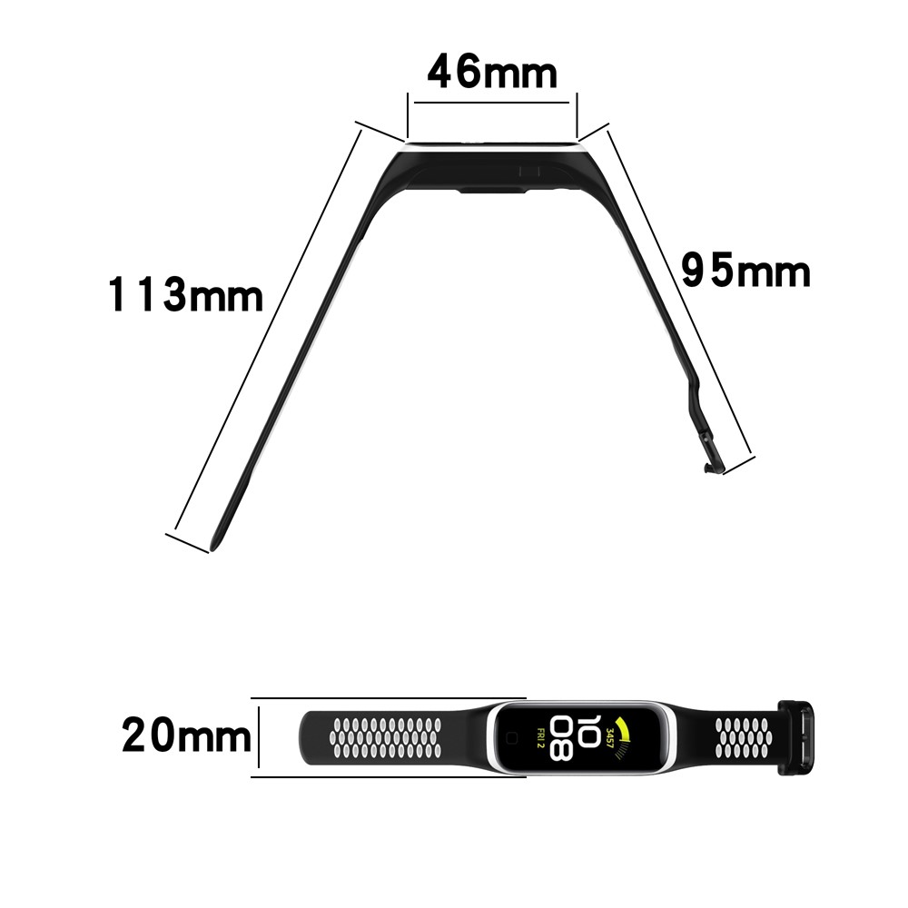  Samsung Galaxy Fit 2 SM-R220 Armband Ihåligt Silikon Svart/Vit