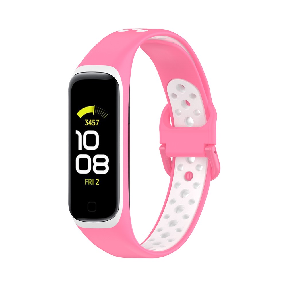  Samsung Galaxy Fit 2 SM-R220 Armband Ihåligt Silikon Rosa/Vit
