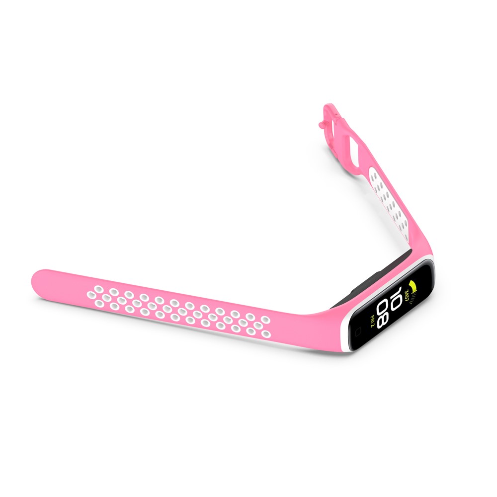  Samsung Galaxy Fit 2 SM-R220 Armband Ihåligt Silikon Rosa/Vit