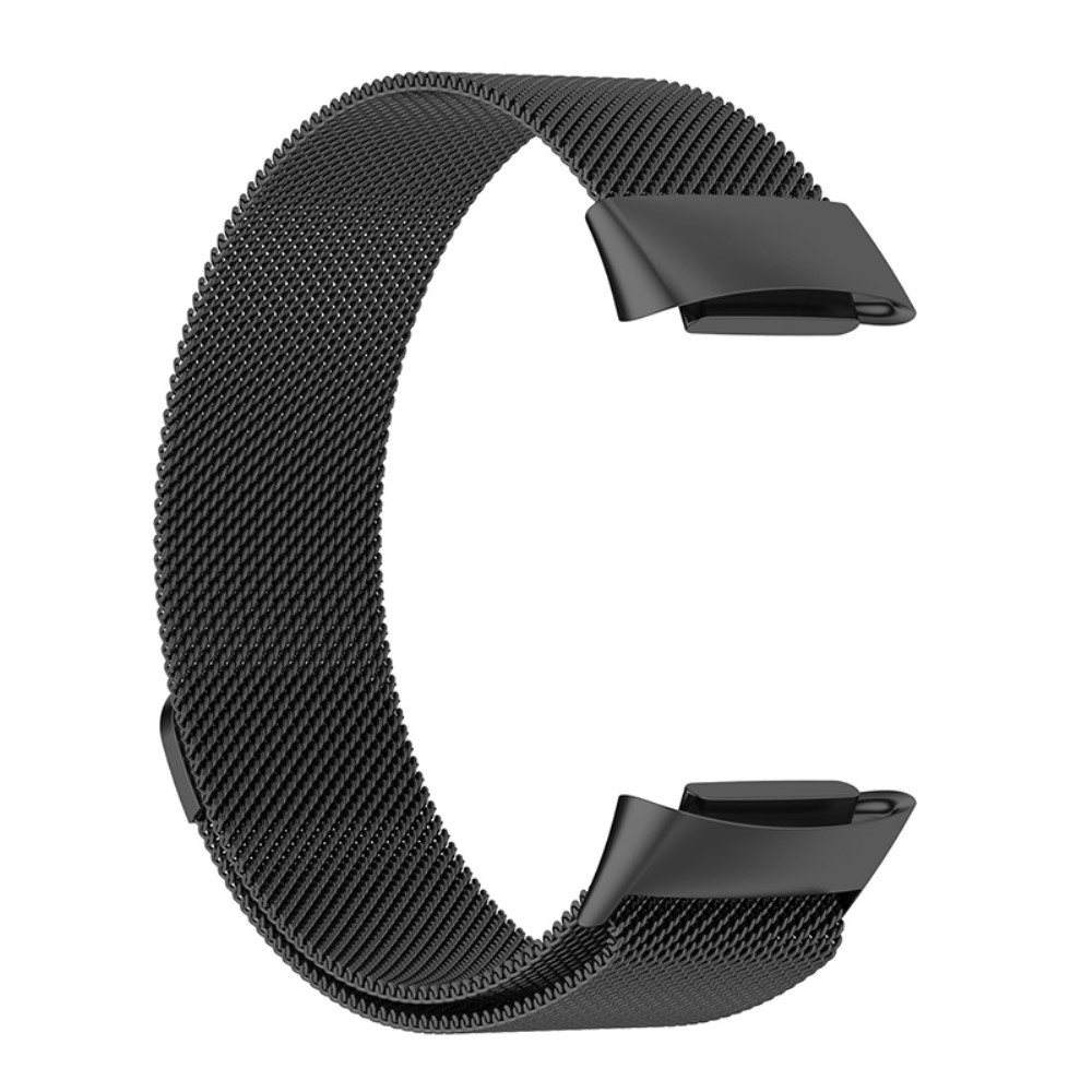  Fitbit Charge 6 / 5 Metall Armband Milanese Loop Svart