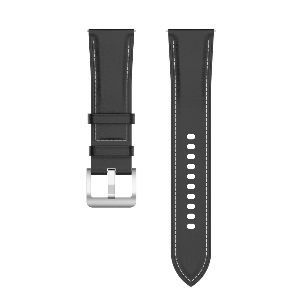  Äkta Läder Armband Smartwatch (22 mm) Svart
