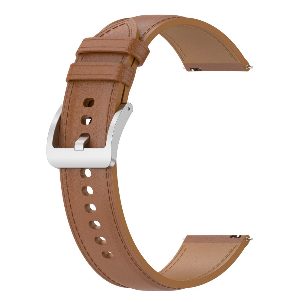  Äkta Läder Armband Smartwatch (22 mm) Brun