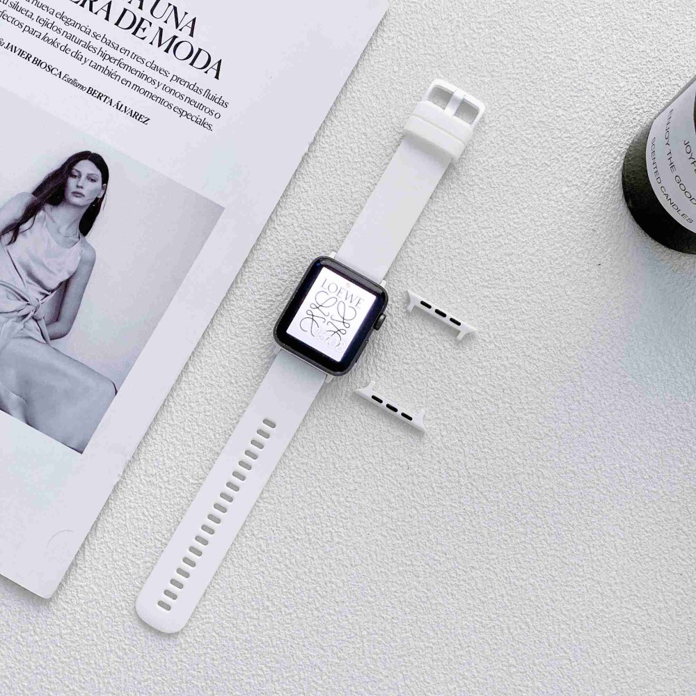  Apple Watch 42/41/40/38 mm Armband Silikon Vit