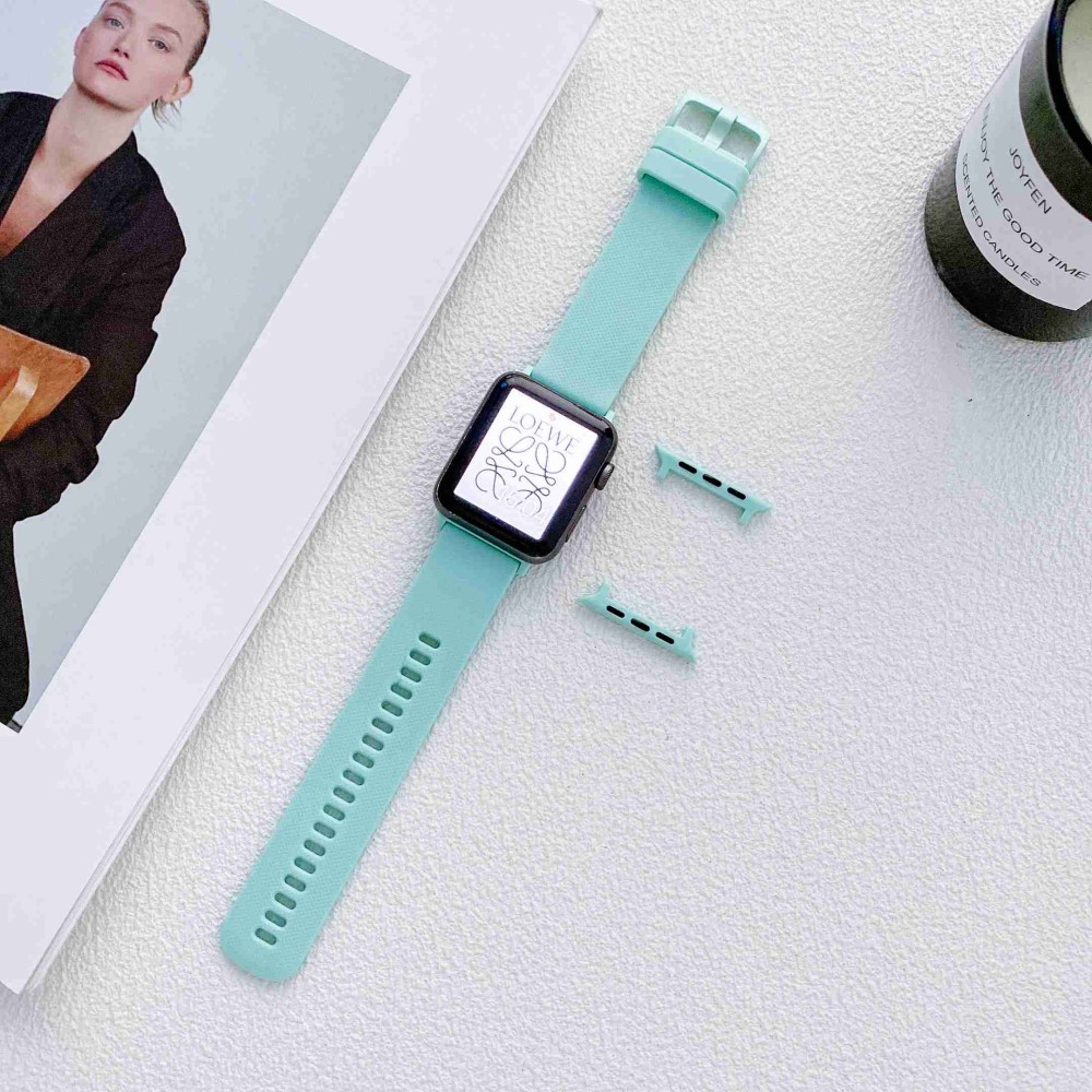 Apple Watch 42/44/45/46/49 mm Armband Silikon Cyan