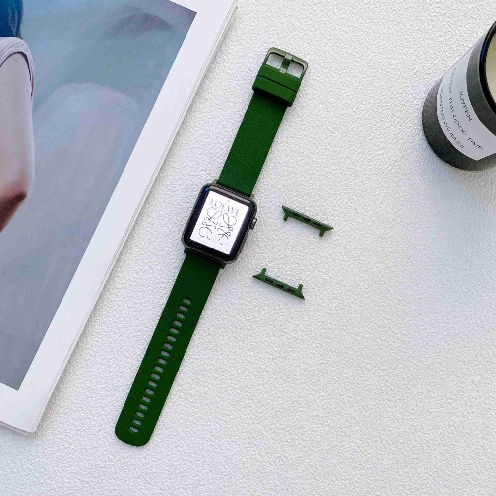  Apple Watch 42/44/45/46/49 mm Armband Silikon Svartaktig Grön