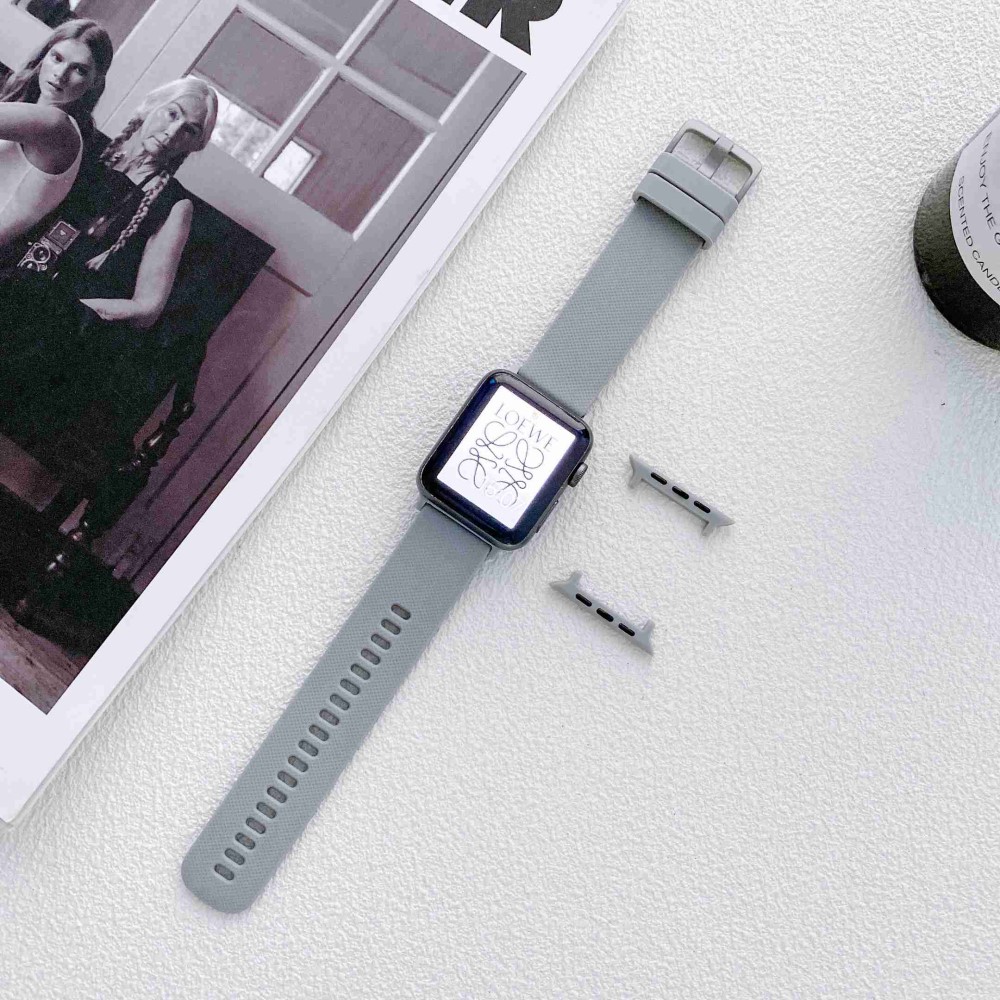  Apple Watch 42/44/45/46/49 mm Armband Silikon Grå