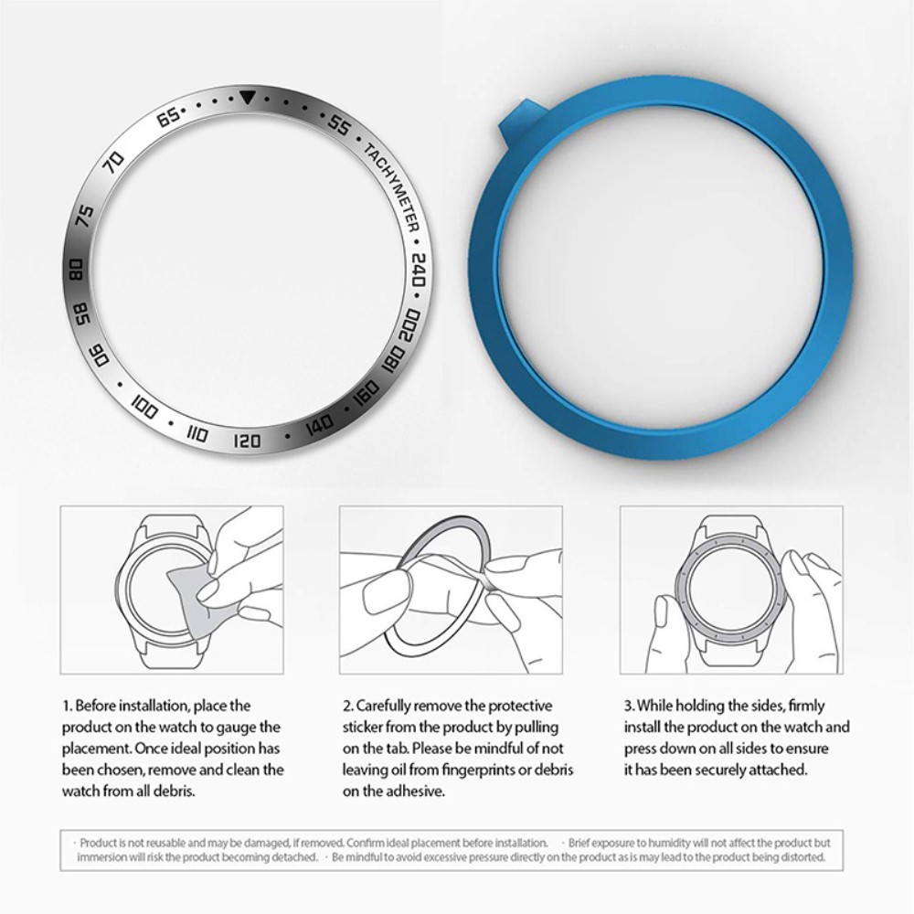  Bezel Skyddande Ring Galaxy Watch4 Classic 44 mm Silver/Svart
