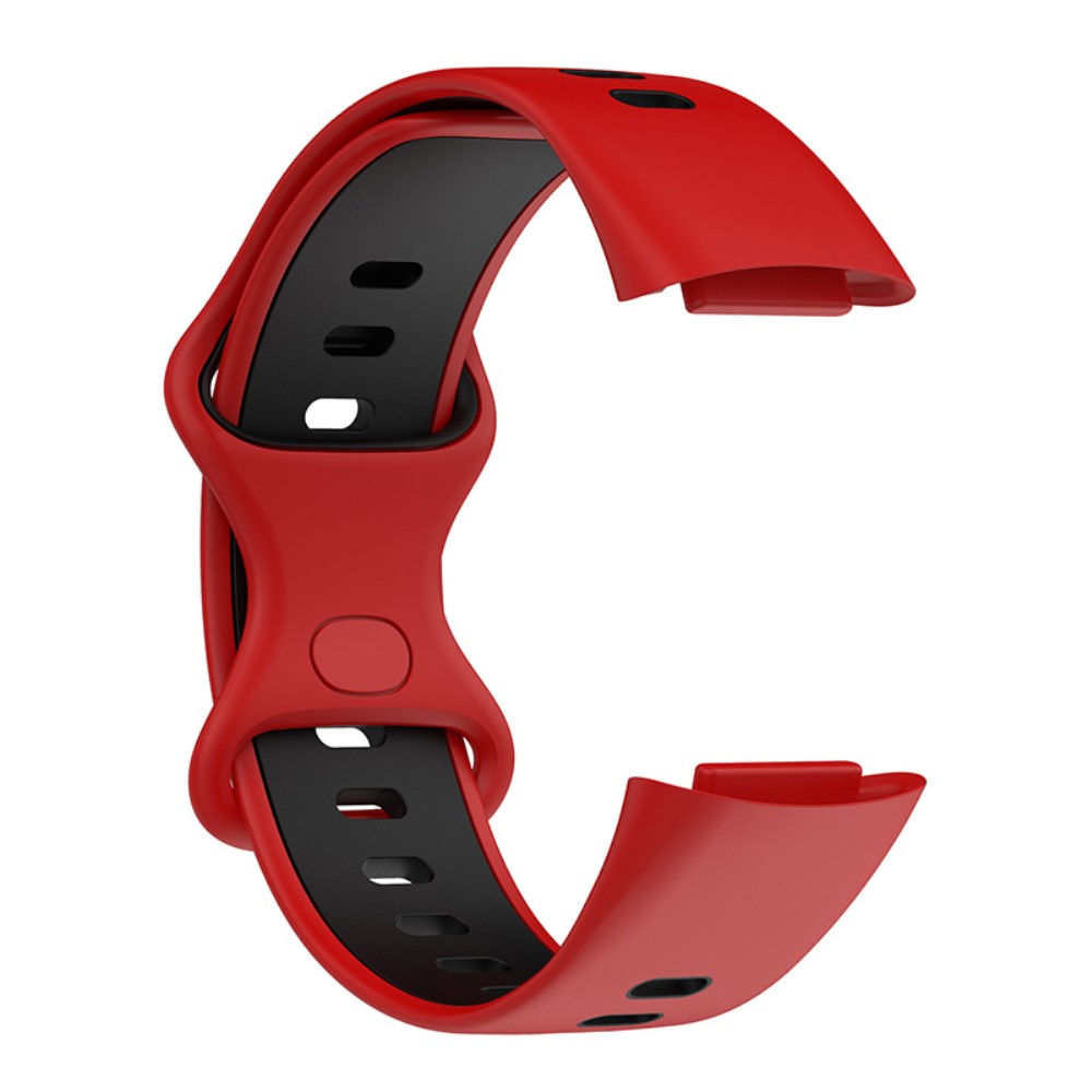  Fitbit Charge 6 / 5 Armband Silikon Tvåfärgat Röd/Svart
