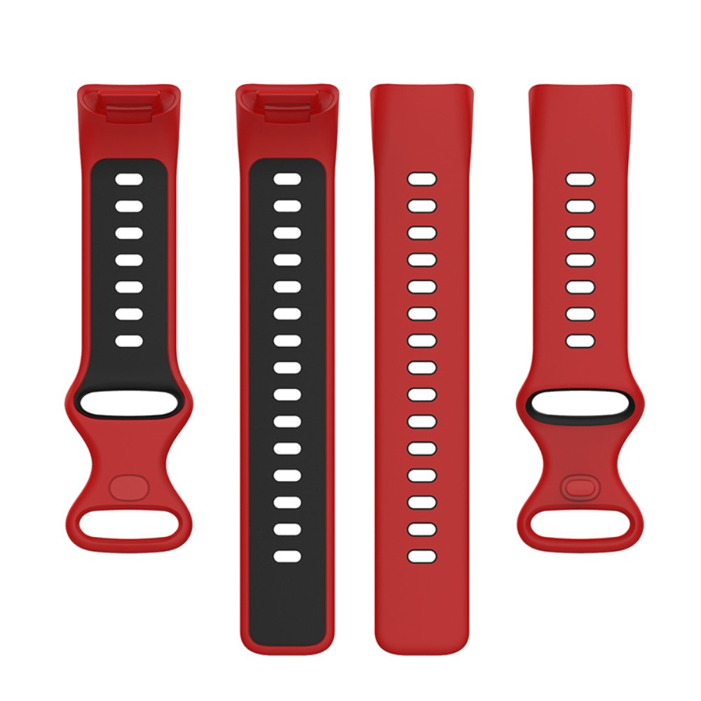  Fitbit Charge 6 / 5 Armband Silikon Tvåfärgat Röd/Svart