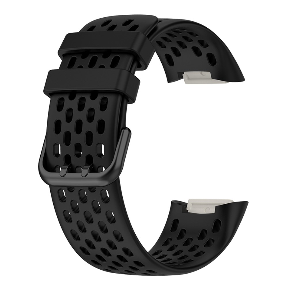  Fitbit Charge 6 / 5 Armband Silikon Ihåligt Svart
