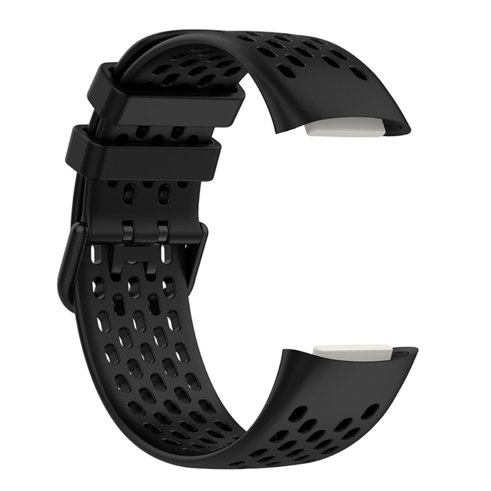  Fitbit Charge 6 / 5 Armband Silikon Ihåligt Svart